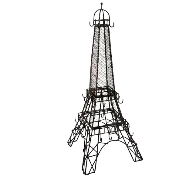 Other - Black Eiffel Tower jewelry stand holder metal wire mesh